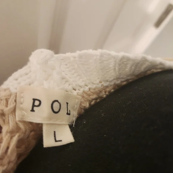 POL Tan and Cream Knit Poncho - Picture 4 of 4